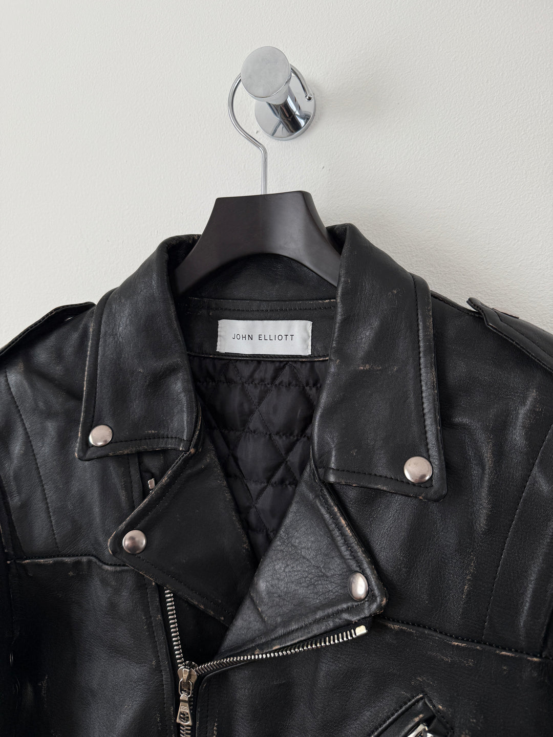 Yuji Rider Distressed Leather Moto Jacket