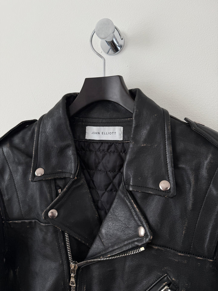 Yuji Rider Distressed Leather Moto Jacket