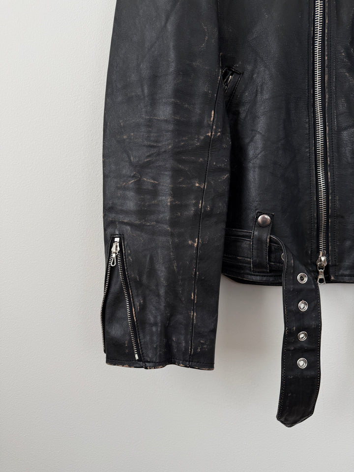 Yuji Rider Distressed Leather Moto Jacket
