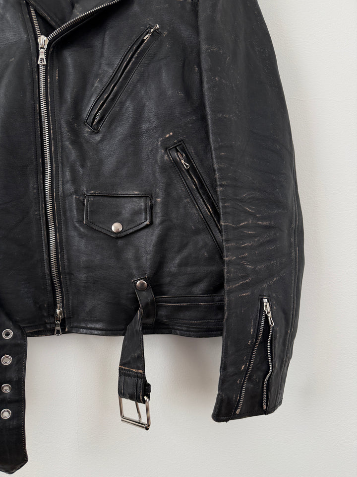 Yuji Rider Distressed Leather Moto Jacket