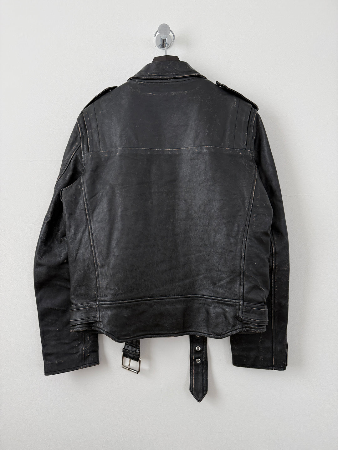 Yuji Rider Distressed Leather Moto Jacket