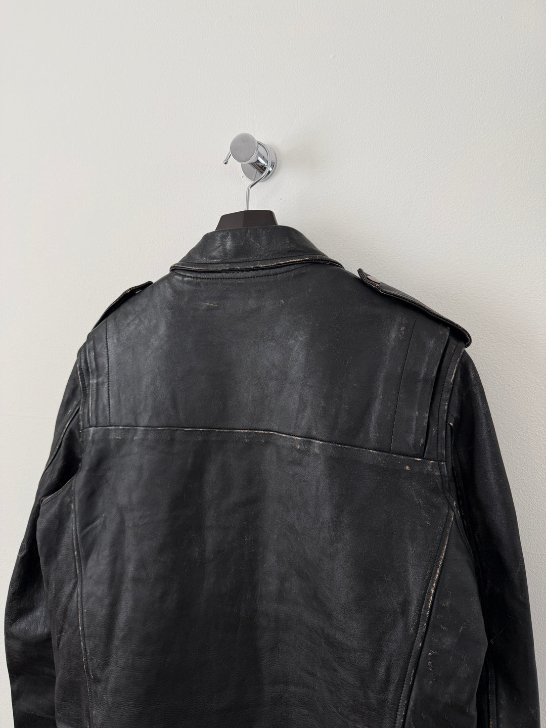 Yuji Rider Distressed Leather Moto Jacket