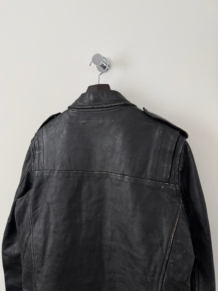 Yuji Rider Distressed Leather Moto Jacket