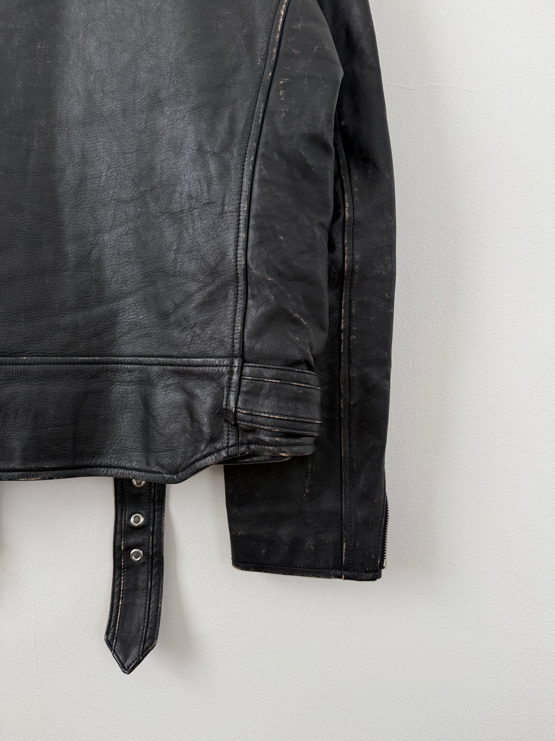 Yuji Rider Distressed Leather Moto Jacket