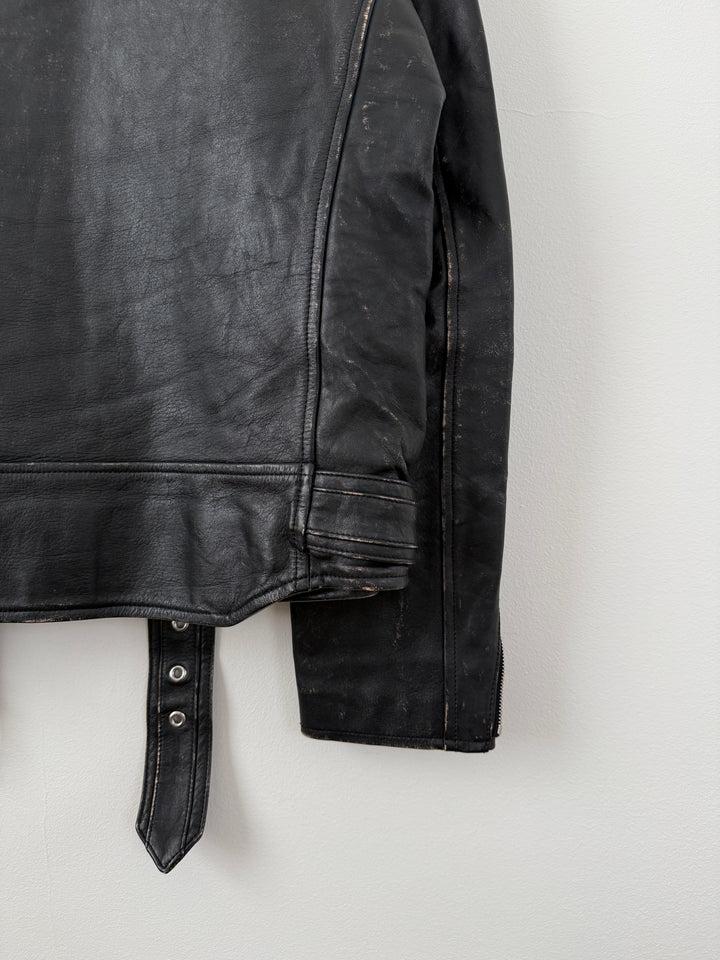 Yuji Rider Distressed Leather Moto Jacket