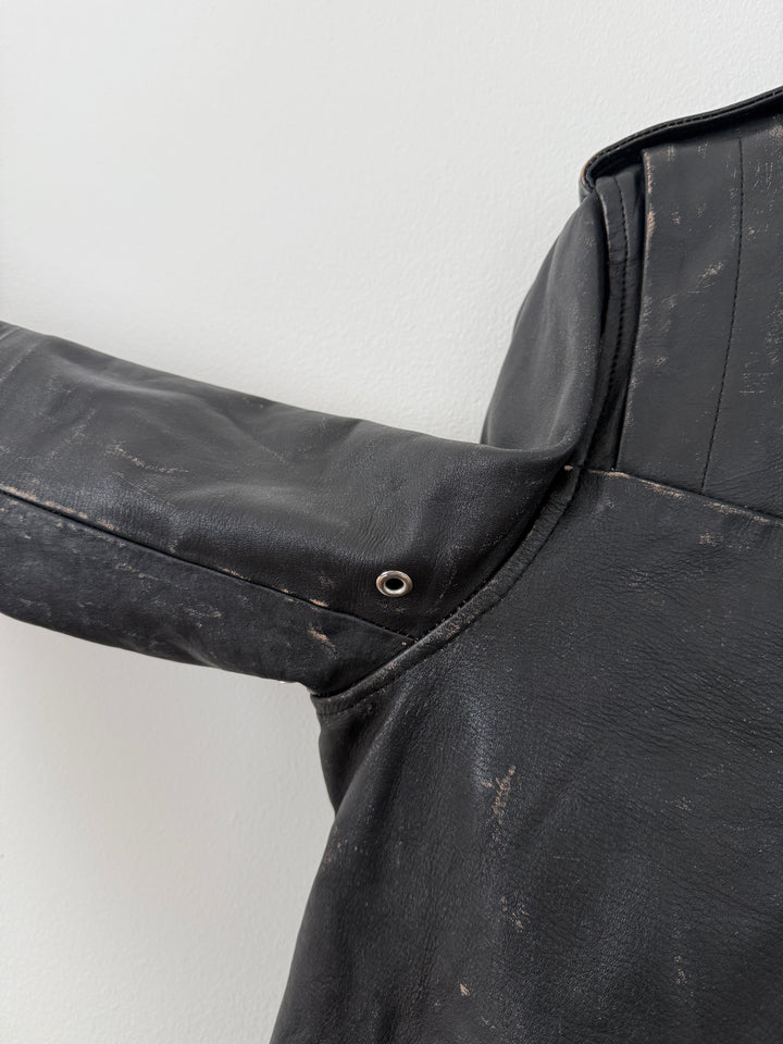 Yuji Rider Distressed Leather Moto Jacket