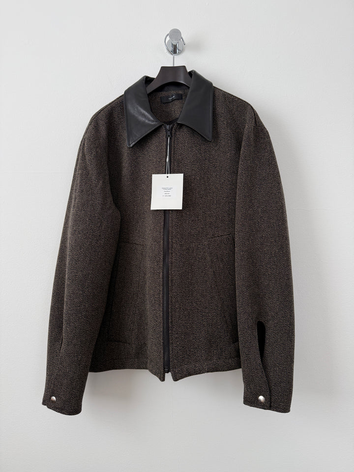 Relaxed Jacket in Wool/Leather