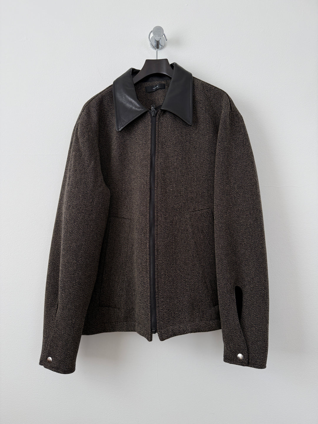 Relaxed Jacket in Wool/Leather