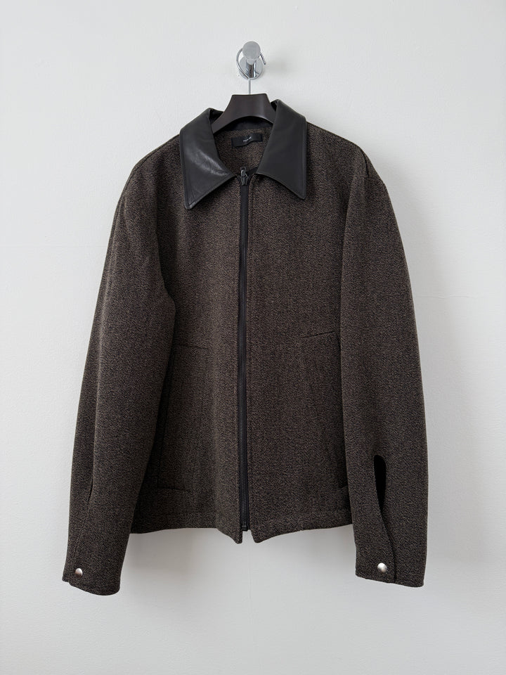Relaxed Jacket in Wool/Leather