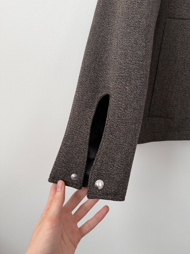 Relaxed Jacket in Wool/Leather
