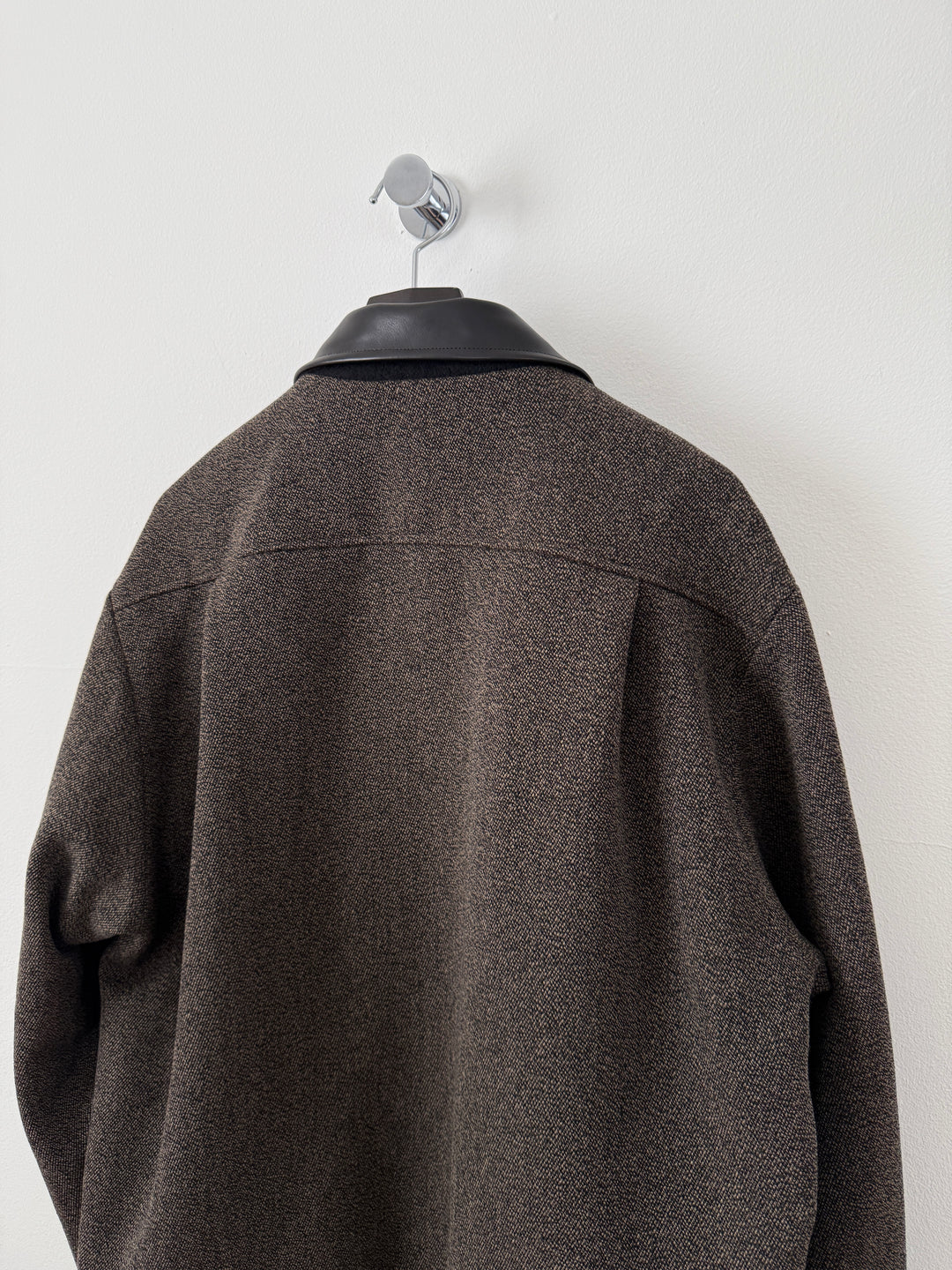 Relaxed Jacket in Wool/Leather