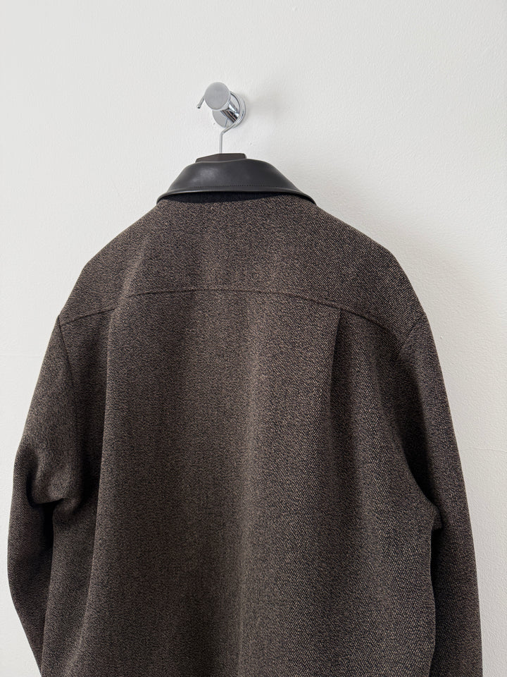 Relaxed Jacket in Wool/Leather