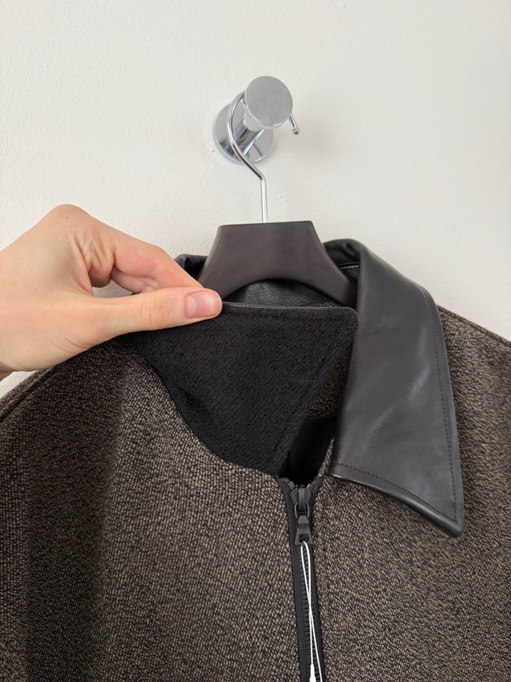 Relaxed Jacket in Wool/Leather