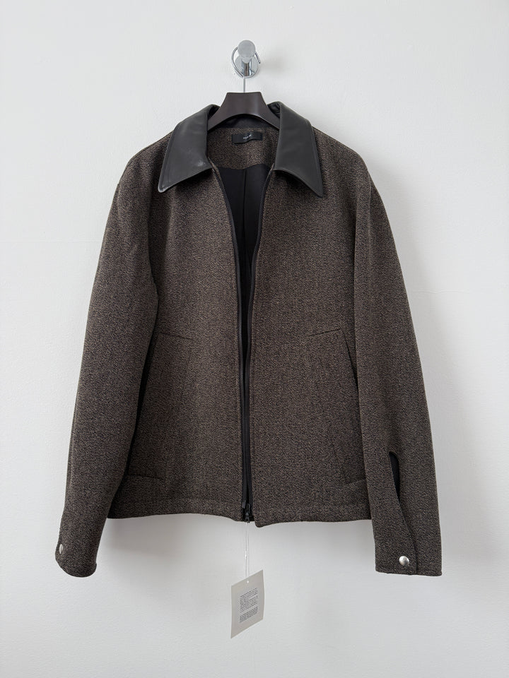Relaxed Jacket in Wool/Leather