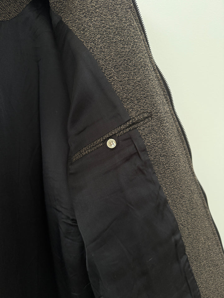 Relaxed Jacket in Wool/Leather