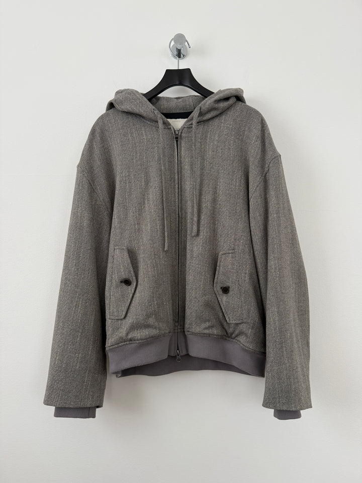 Wool Tweed Hooded Jumper