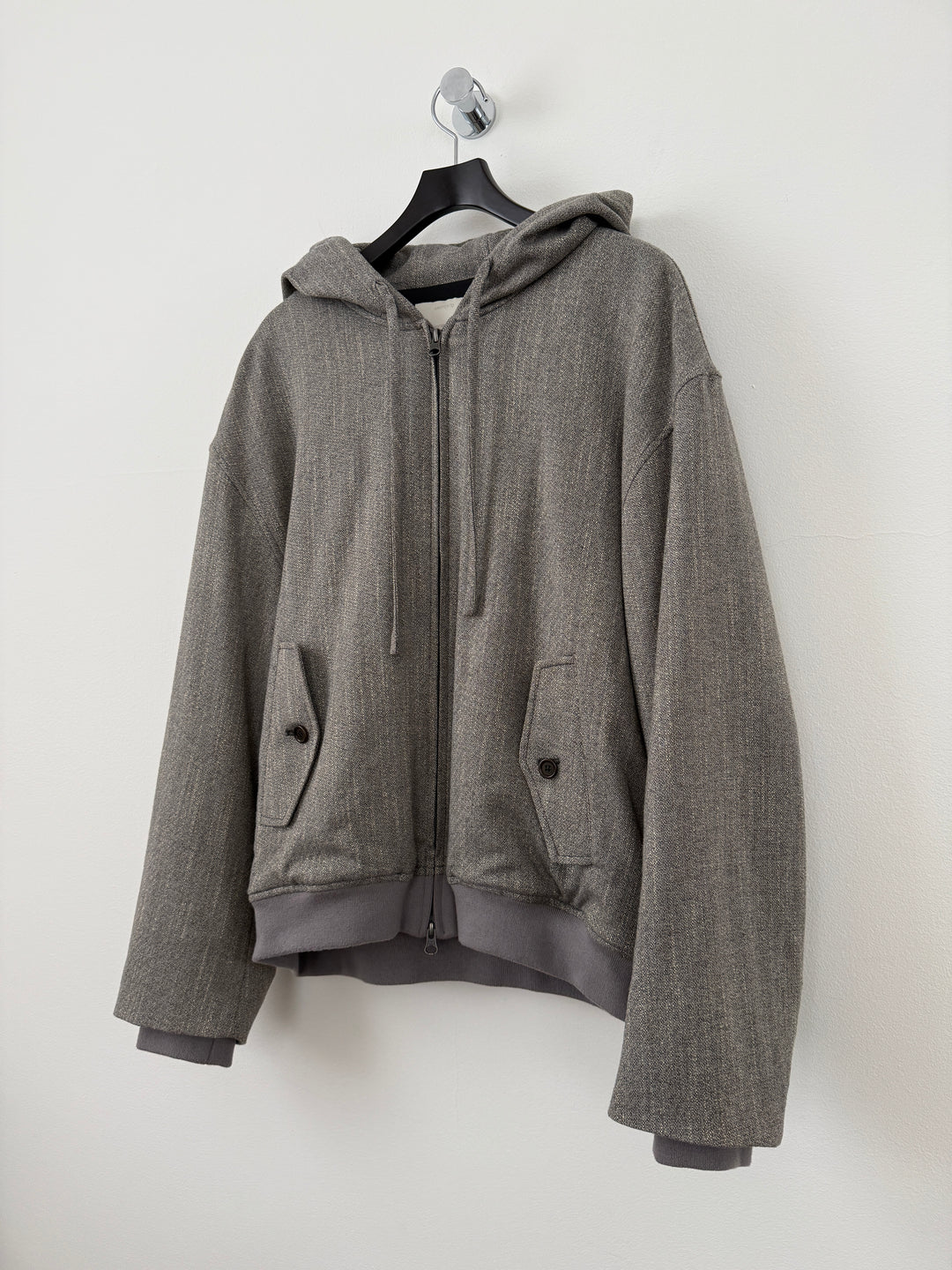 Wool Tweed Hooded Jumper