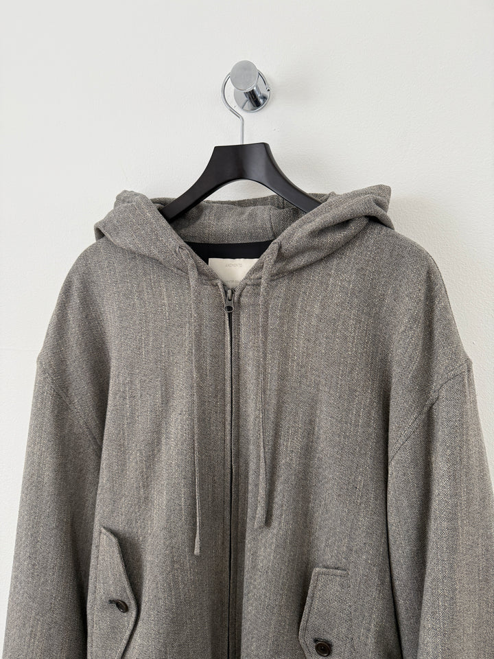 Wool Tweed Hooded Jumper