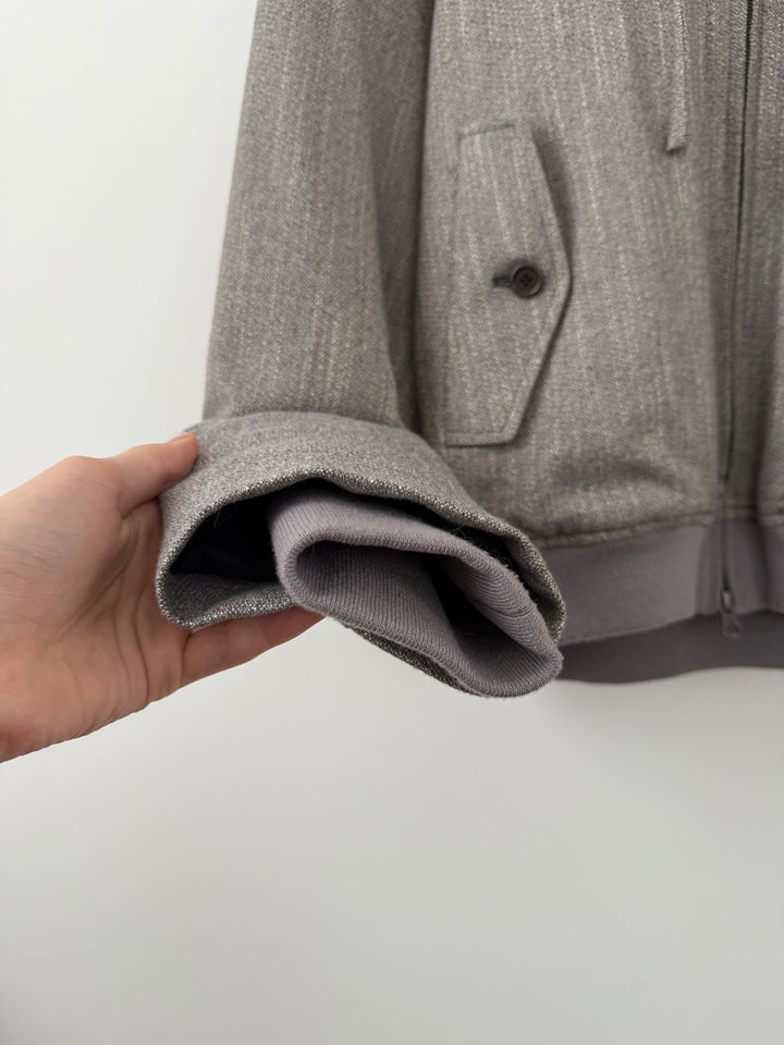 Wool Tweed Hooded Jumper