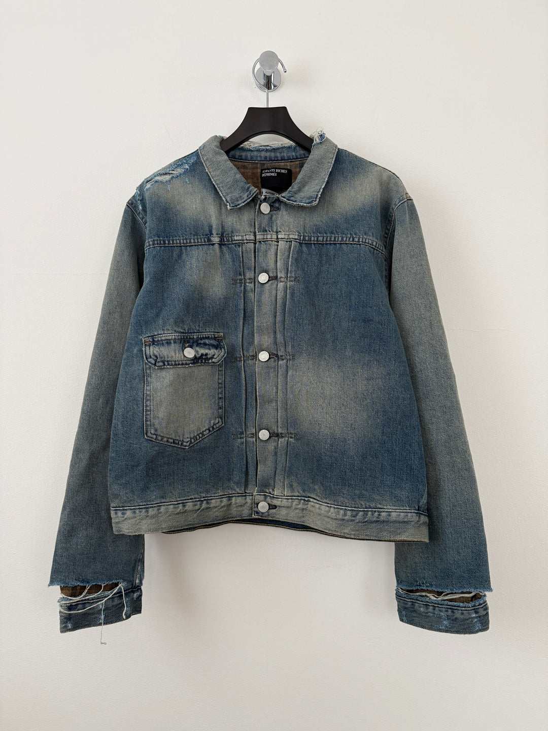 Distressed Lined Denim Jacket