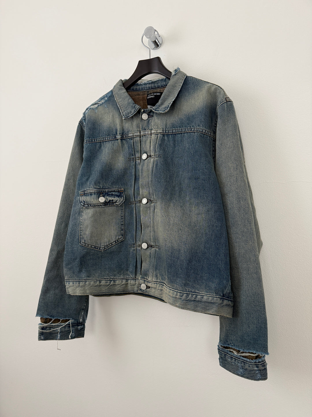 Distressed Lined Denim Jacket