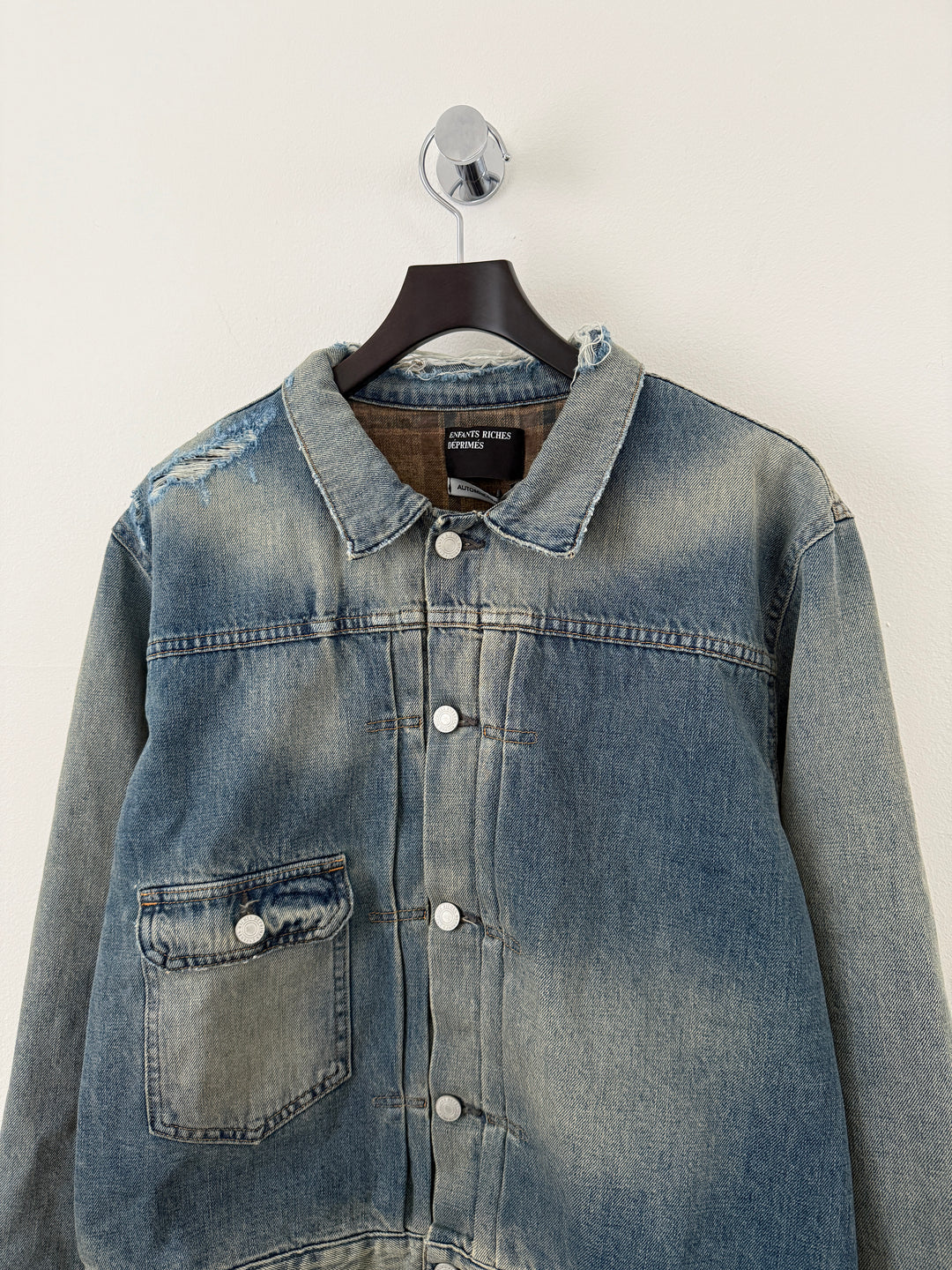 Distressed Lined Denim Jacket