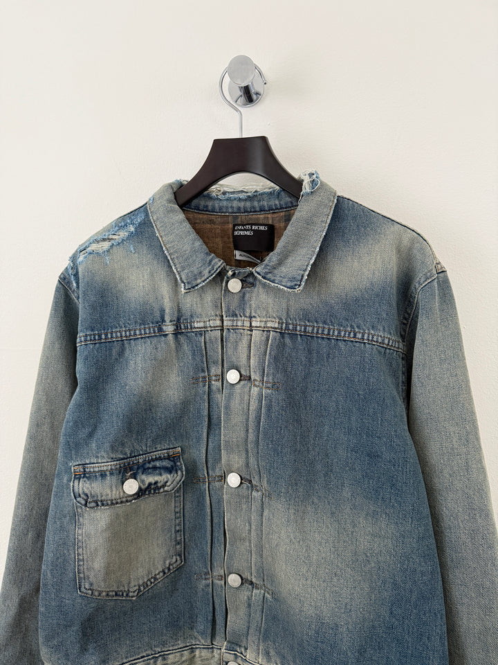 Distressed Lined Denim Jacket