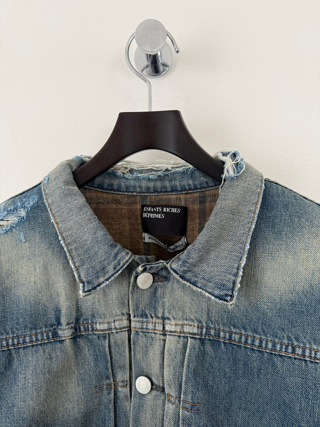 Distressed Lined Denim Jacket