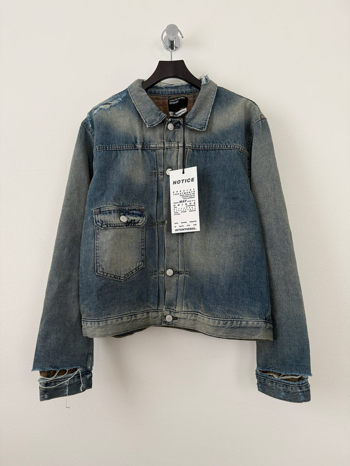 Distressed Lined Denim Jacket