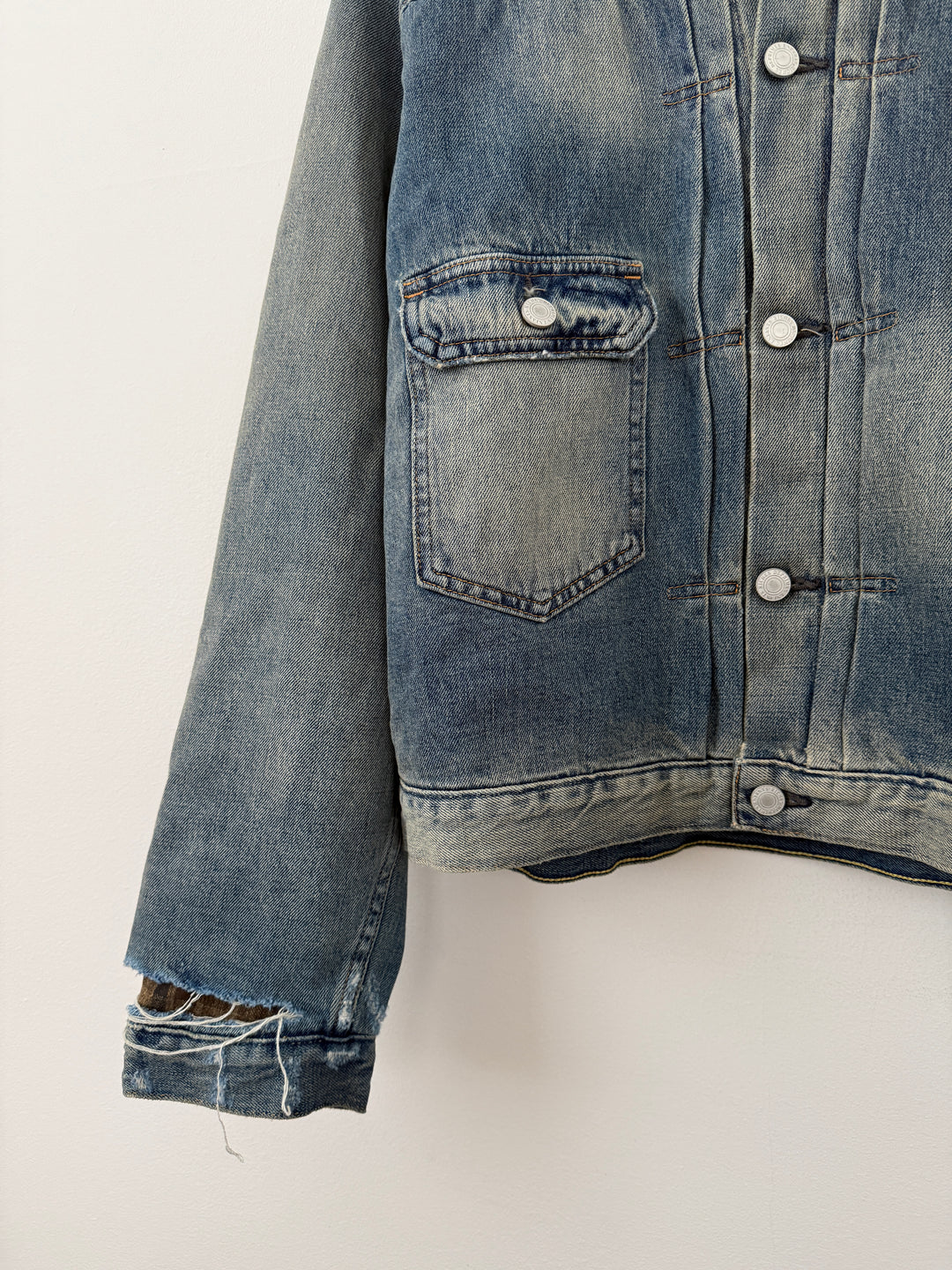 Distressed Lined Denim Jacket