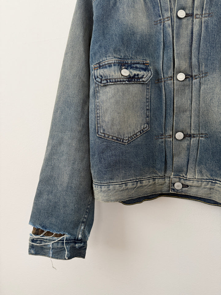 Distressed Lined Denim Jacket