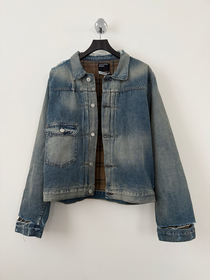Distressed Lined Denim Jacket