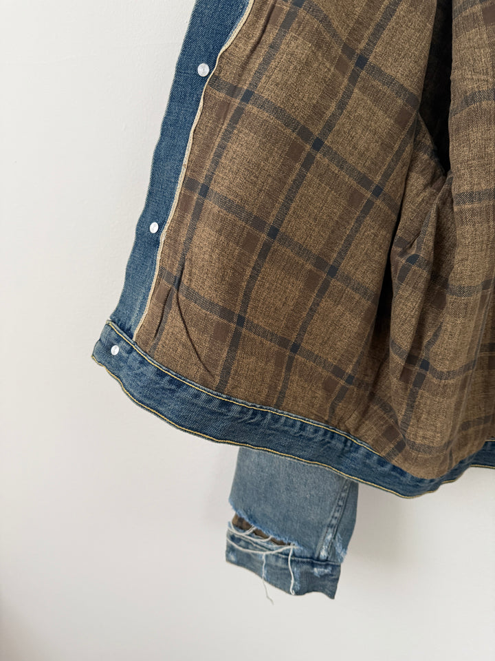 Distressed Lined Denim Jacket