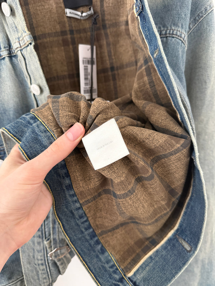 Distressed Lined Denim Jacket