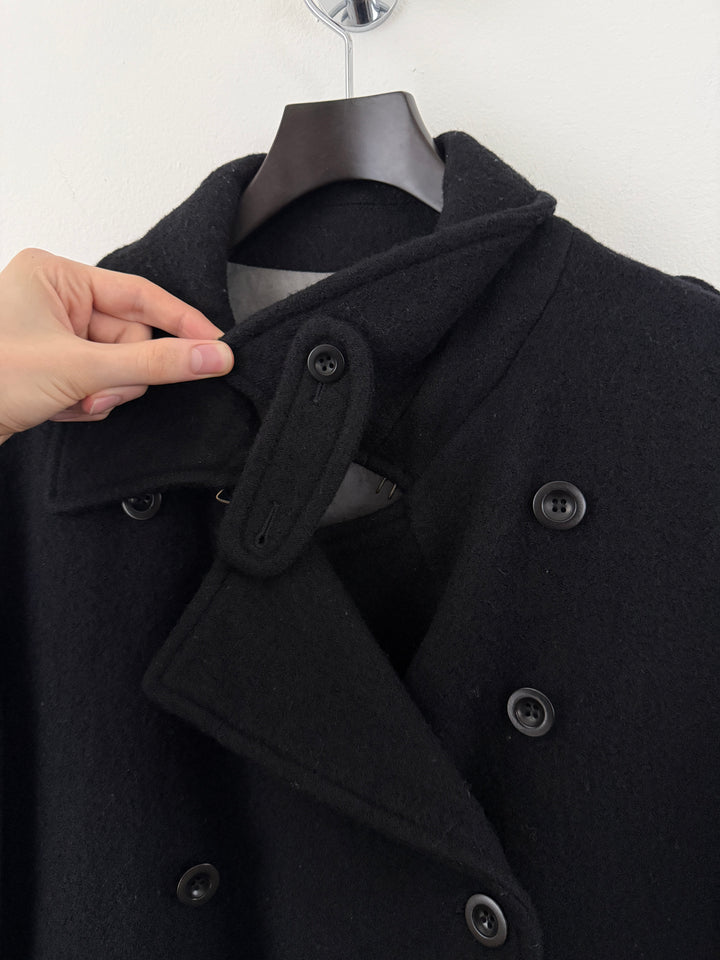 Wool Military Double Breasted Overcoat