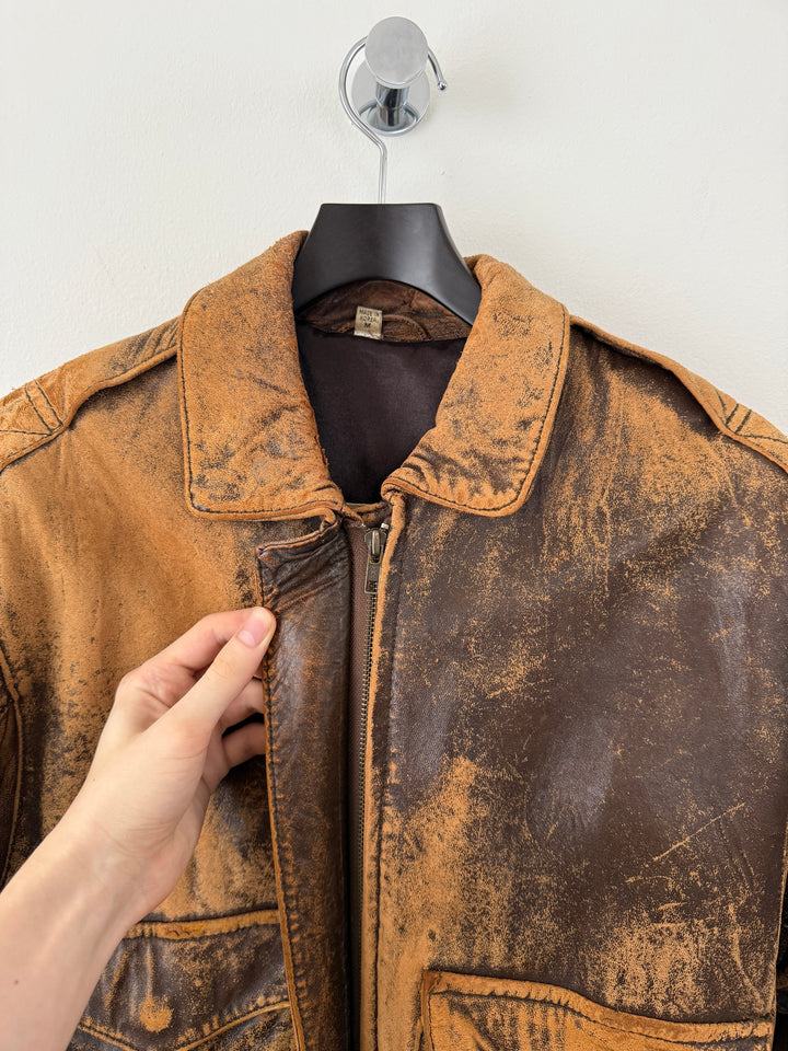 Leather Bomber Jacket