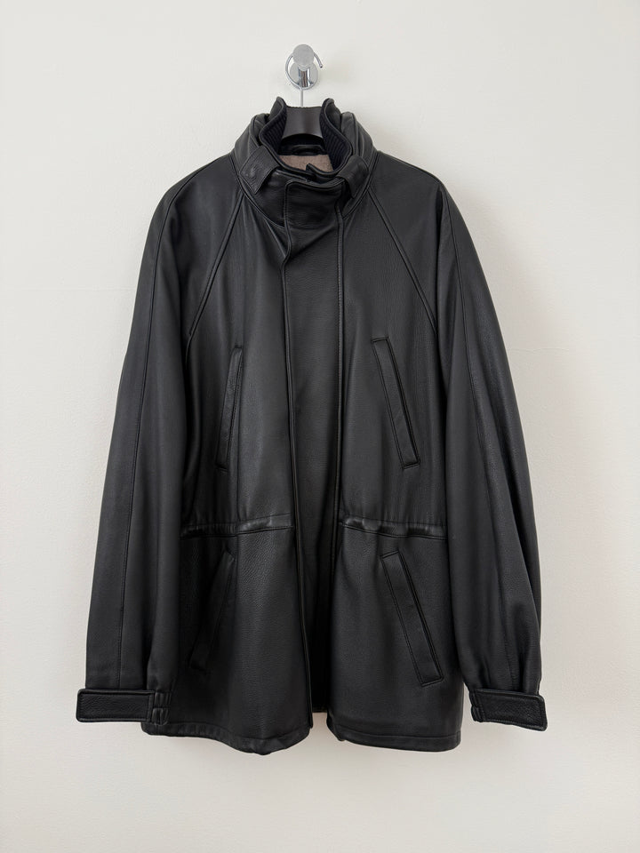 Leather Cashmere Lined Jacket
