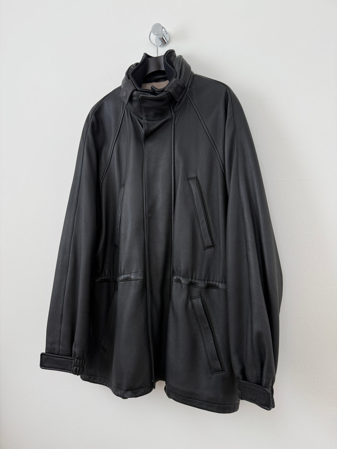 Leather Cashmere Lined Jacket