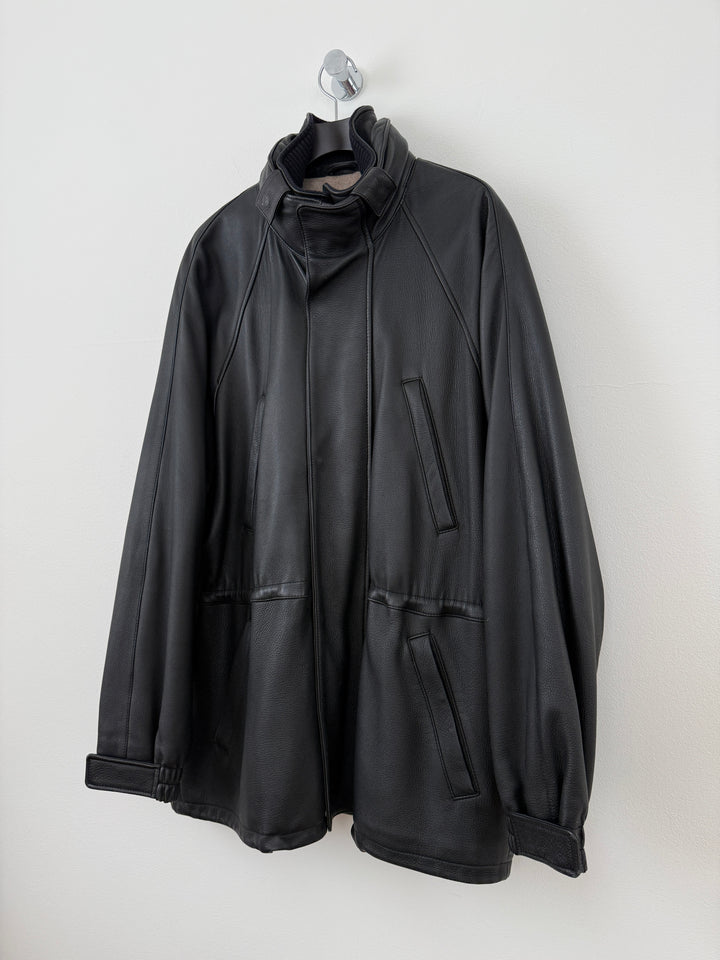 Leather Cashmere Lined Jacket