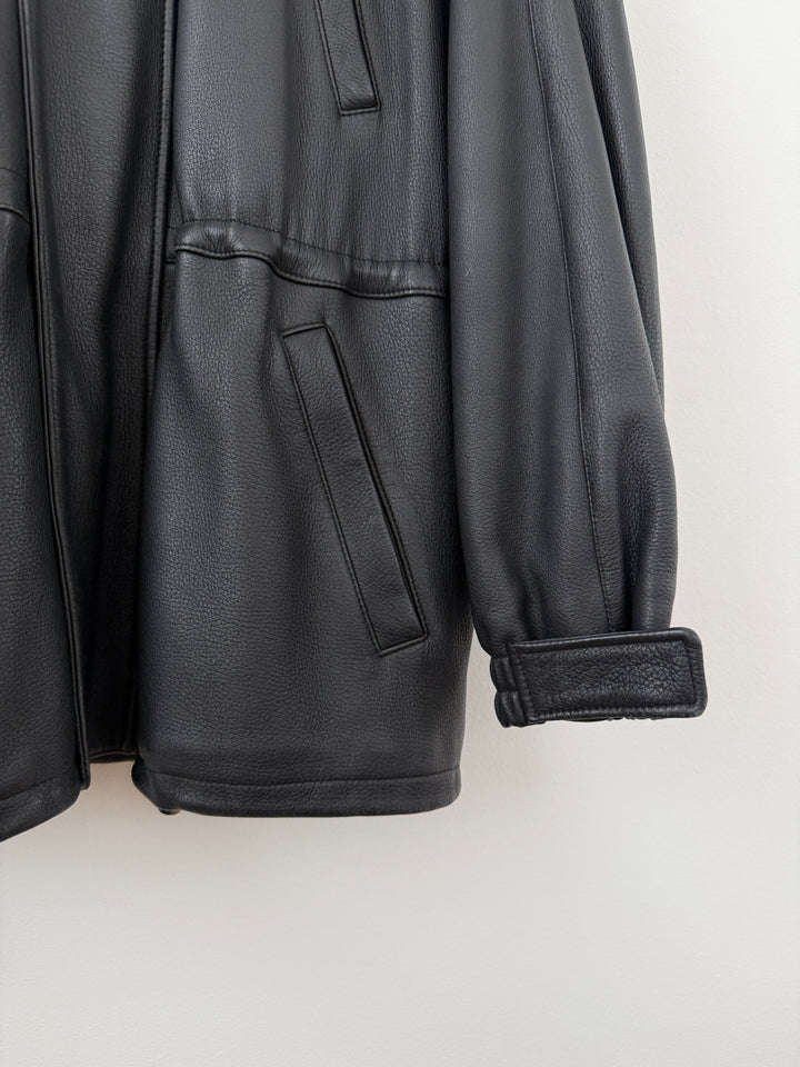 Leather Cashmere Lined Jacket
