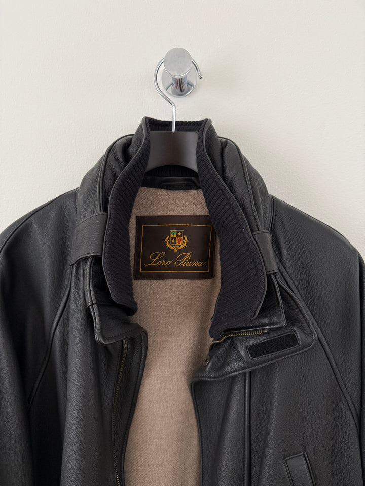 Leather Cashmere Lined Jacket