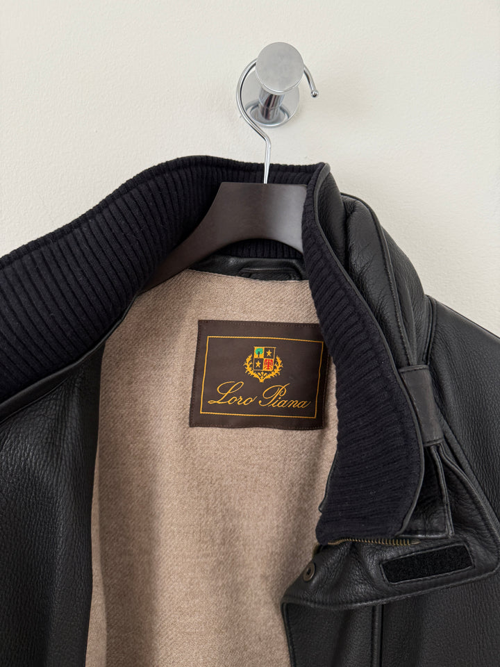 Leather Cashmere Lined Jacket