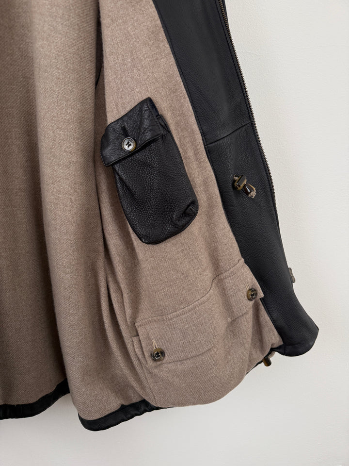 Leather Cashmere Lined Jacket