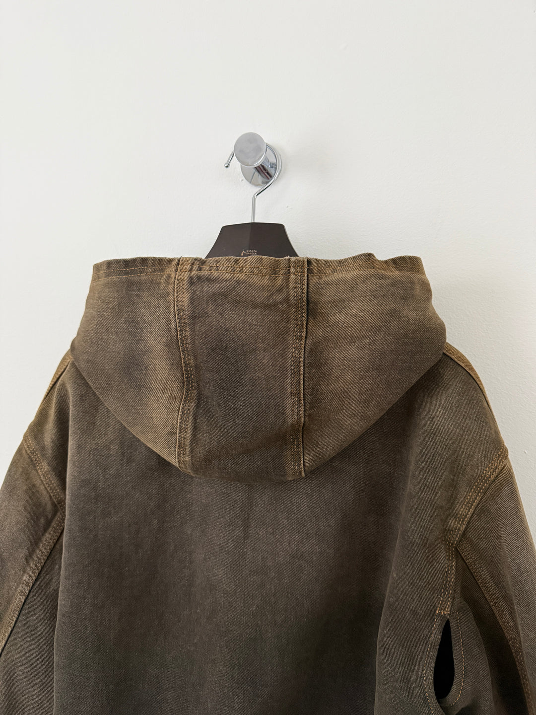 MM6 Brown Denim Hooded Zip-Up Jacket