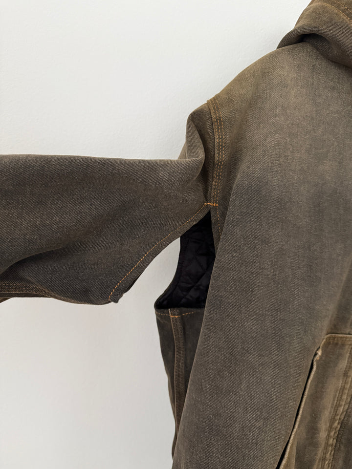 MM6 Brown Denim Hooded Zip-Up Jacket