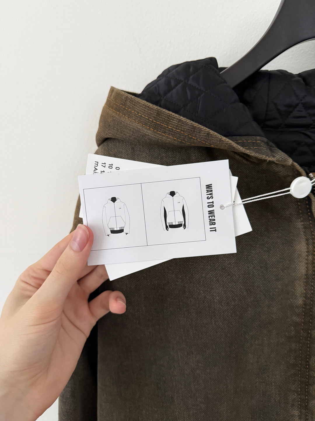 MM6 Brown Denim Hooded Zip-Up Jacket