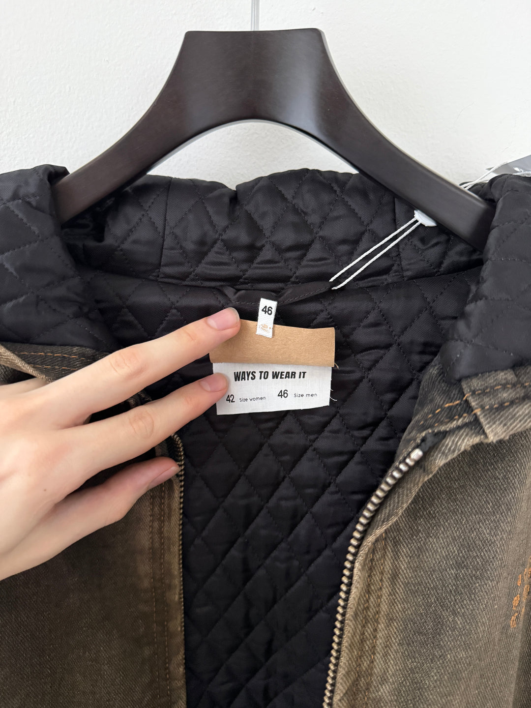 MM6 Brown Denim Hooded Zip-Up Jacket