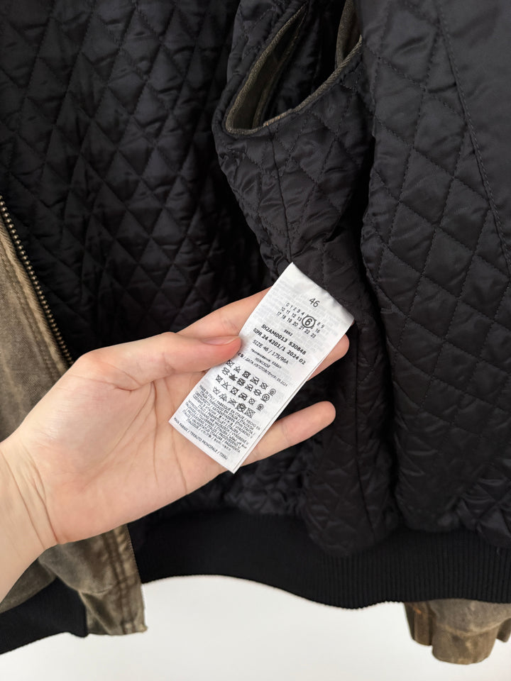 MM6 Brown Denim Hooded Zip-Up Jacket