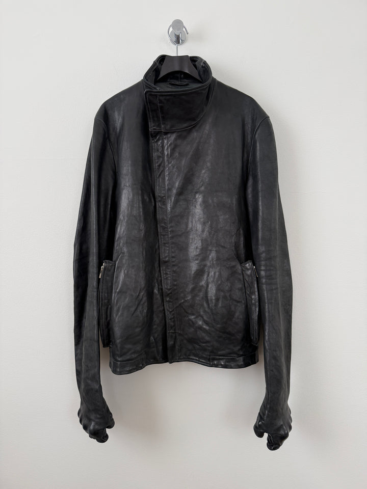 Horse Leather Concealed Prosthetic Gloved Jacket
