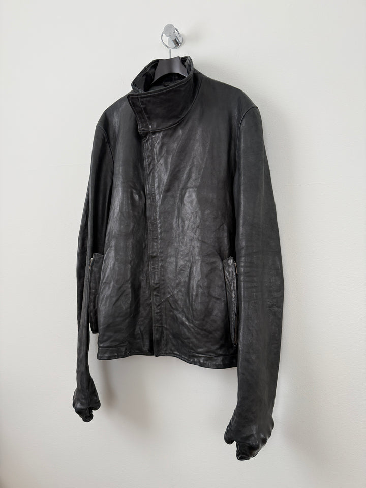 Horse Leather Concealed Prosthetic Gloved Jacket
